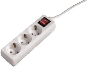 Steckdosenleiste 3-fach mit Schalter, 1,4 m, Weiß (00030382)