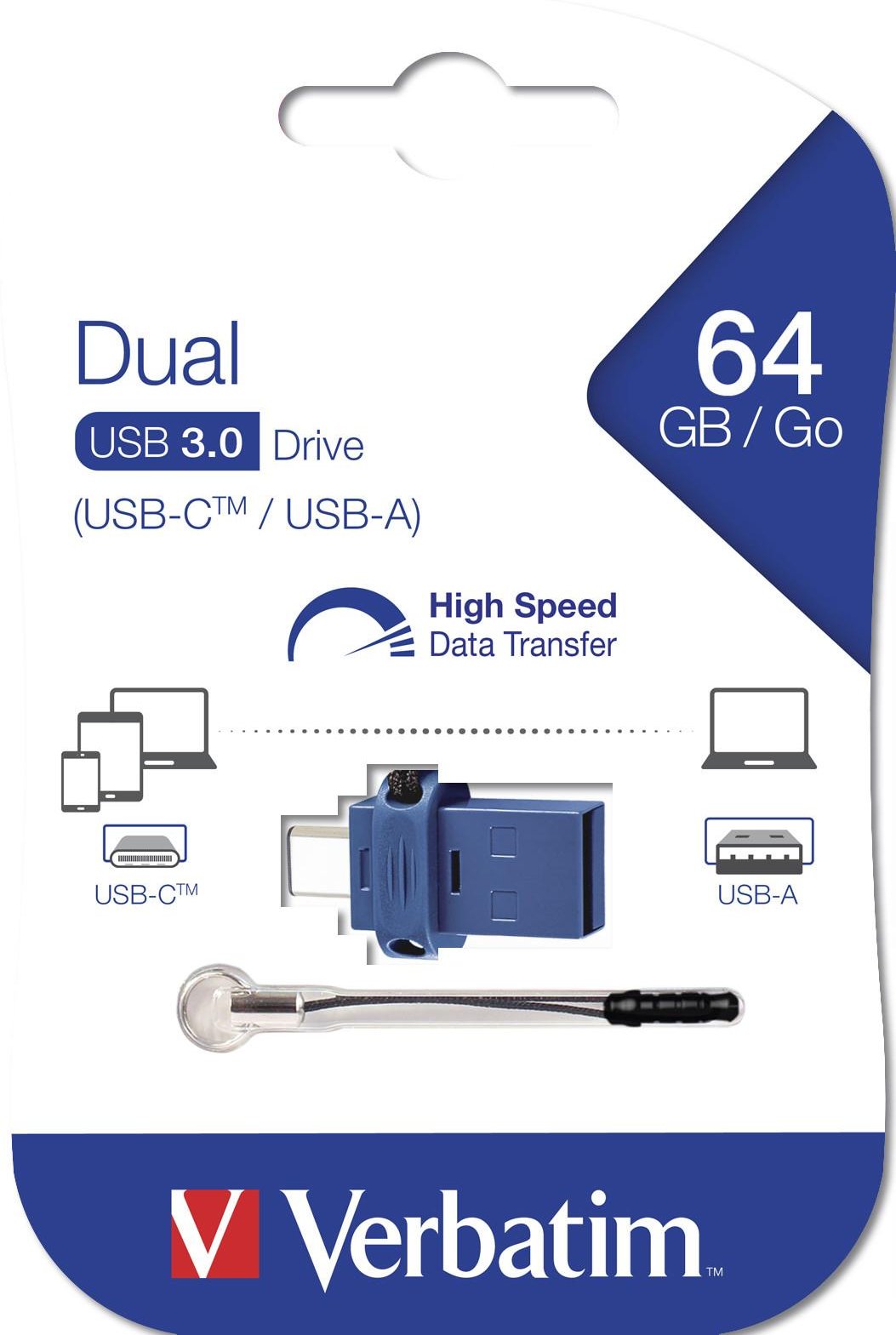 Dual USB 3.0 64 GB blau USB-Stick