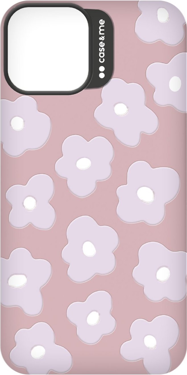 Cover Jelly für iPhone 15 mit geprägtem Muster Rosa Blumen