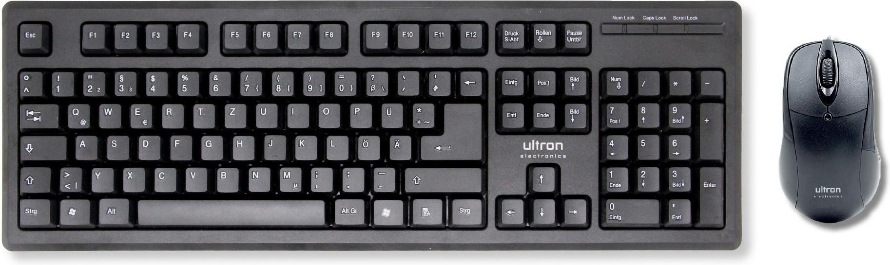 Kabelgebundenes Tastatur-Maus-Set, schwarz UMC-200