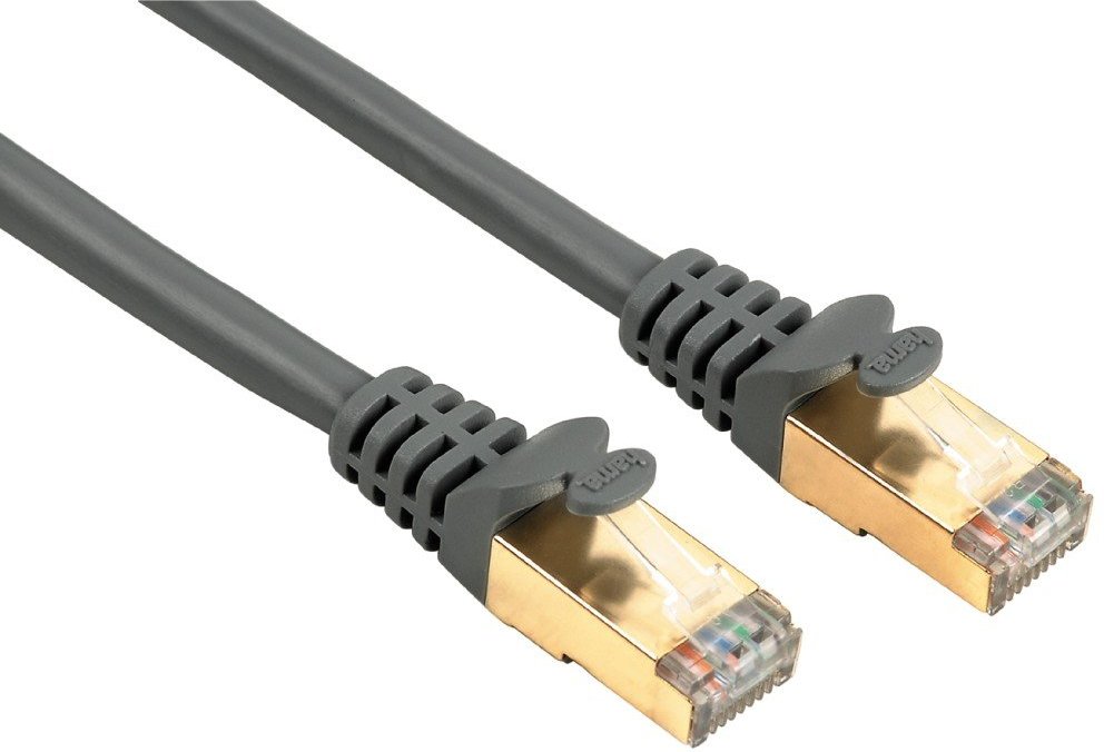 CAT-5e-Netzwerkkabel STP, vergoldet, geschirmt, Grau, 3,00 m (00041895)