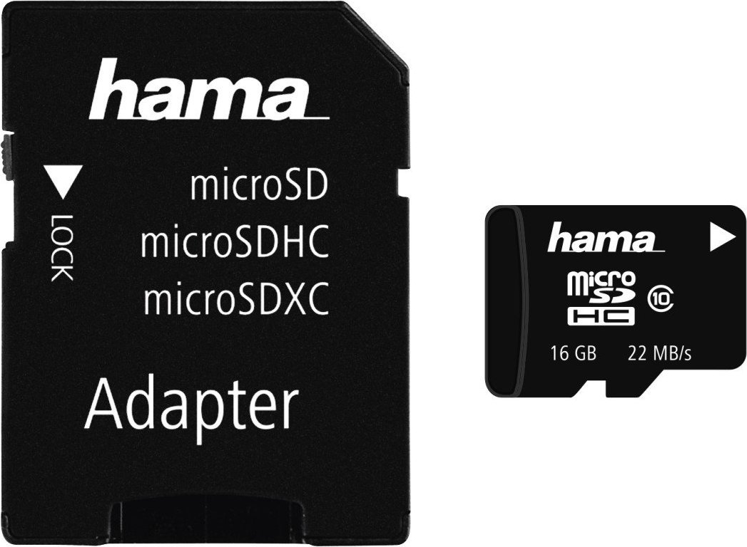 microSDHC 16GB Class 10 22 MB/s + Adapter/Foto (00108088)