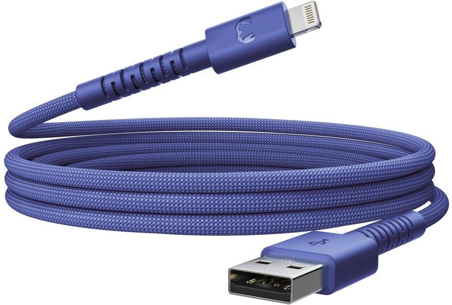 USB-A zu Lightning silicone geflochtenes Kabel "FlexWave" 2m, True Blue (00231883)