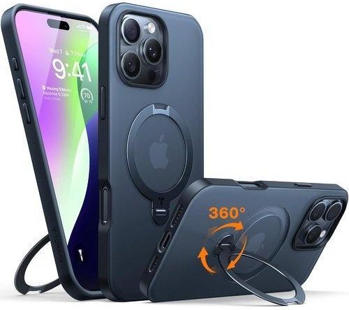 Upgraded 360° drehbare Magnethalterung für iPhone 16 Pro, Schwarz