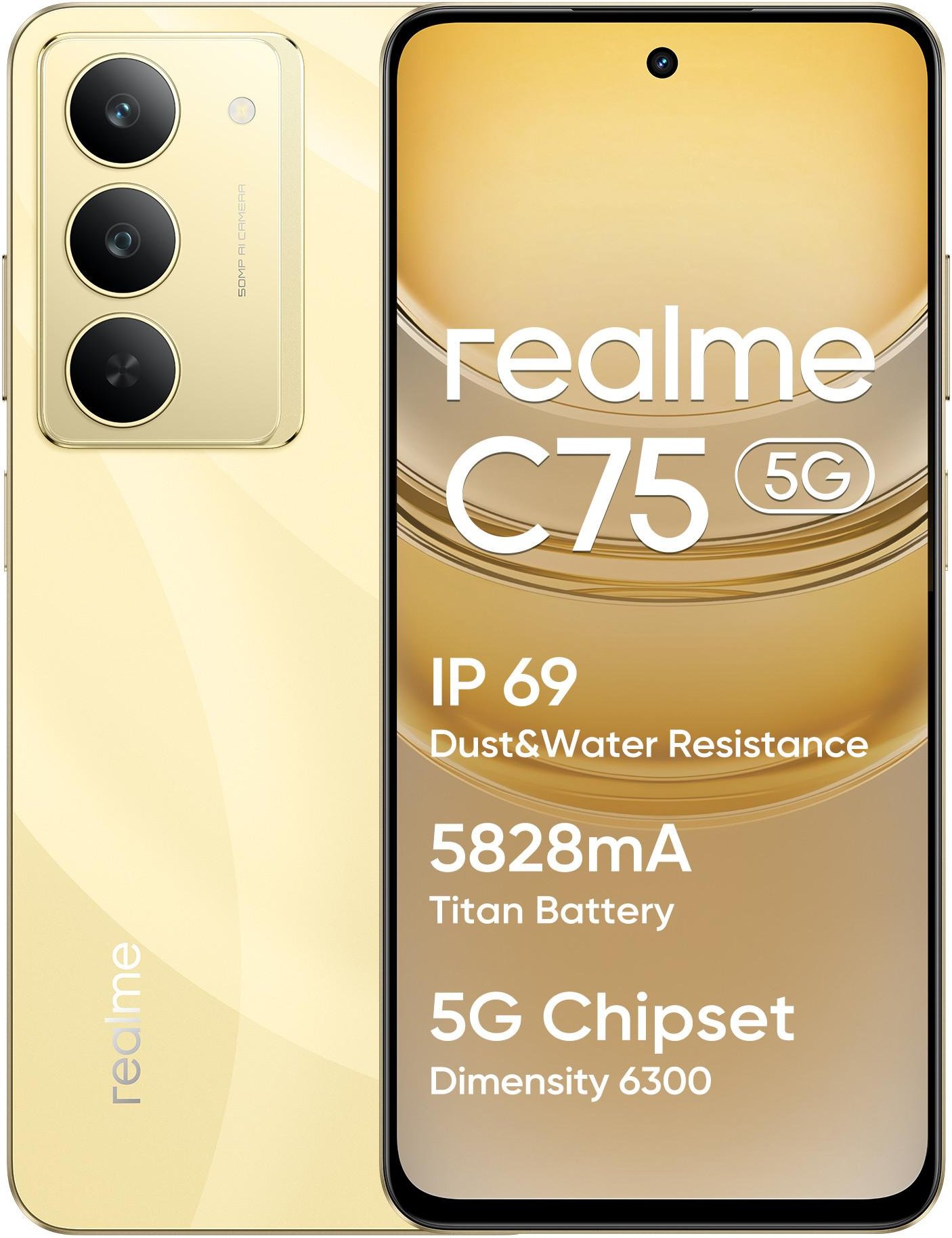 C75 5G 8GB+256GB Lightning Gold Smartphone