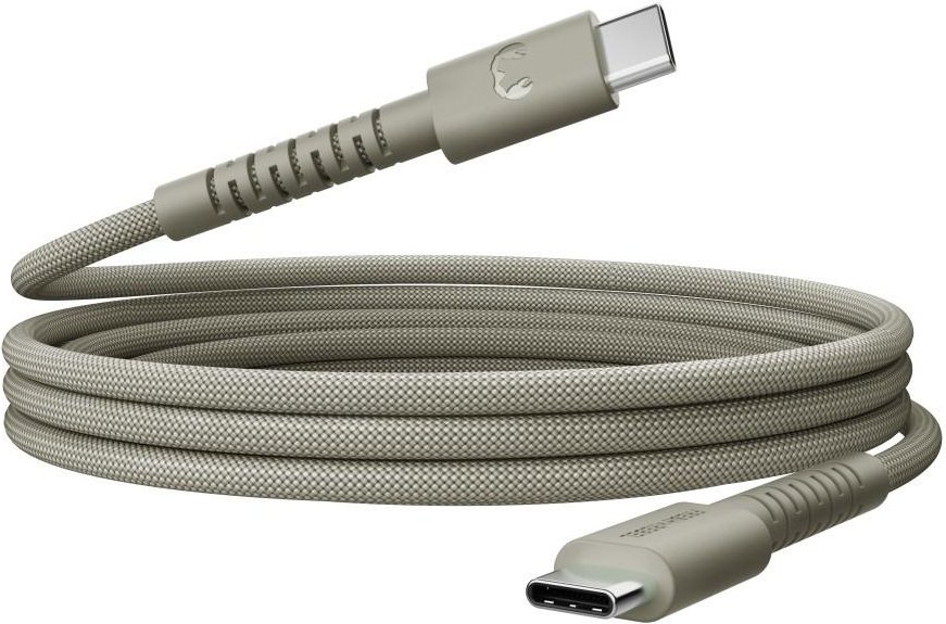 USB-C zu USB-C silikon geflochtenes Kabel "FlexWave" 2m, 100W Dried Green (00231899)