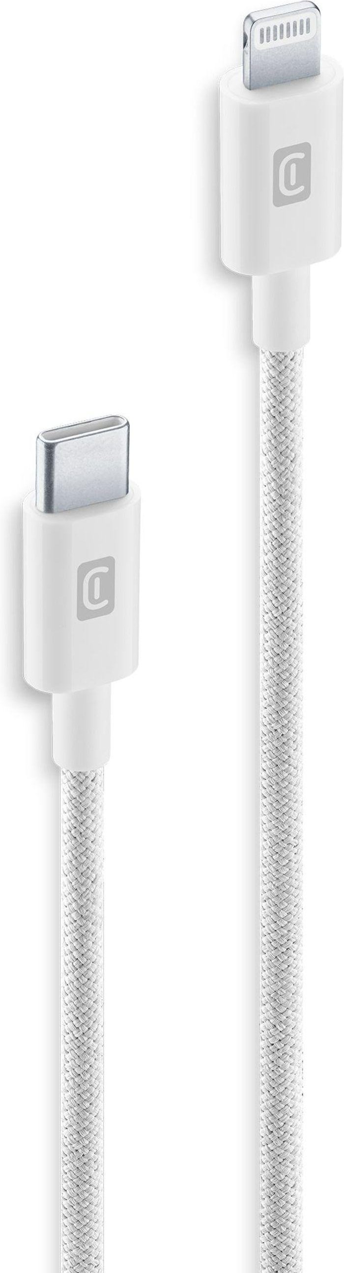 Braided Data Cable 1,5 m USB Typ-C/ Lightning White (60912)