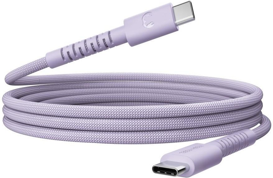 USB-C zu USB-C silikon geflochtenes Kabel "FlexWave" 2m, 100W Dreamy Lilac (00231897)