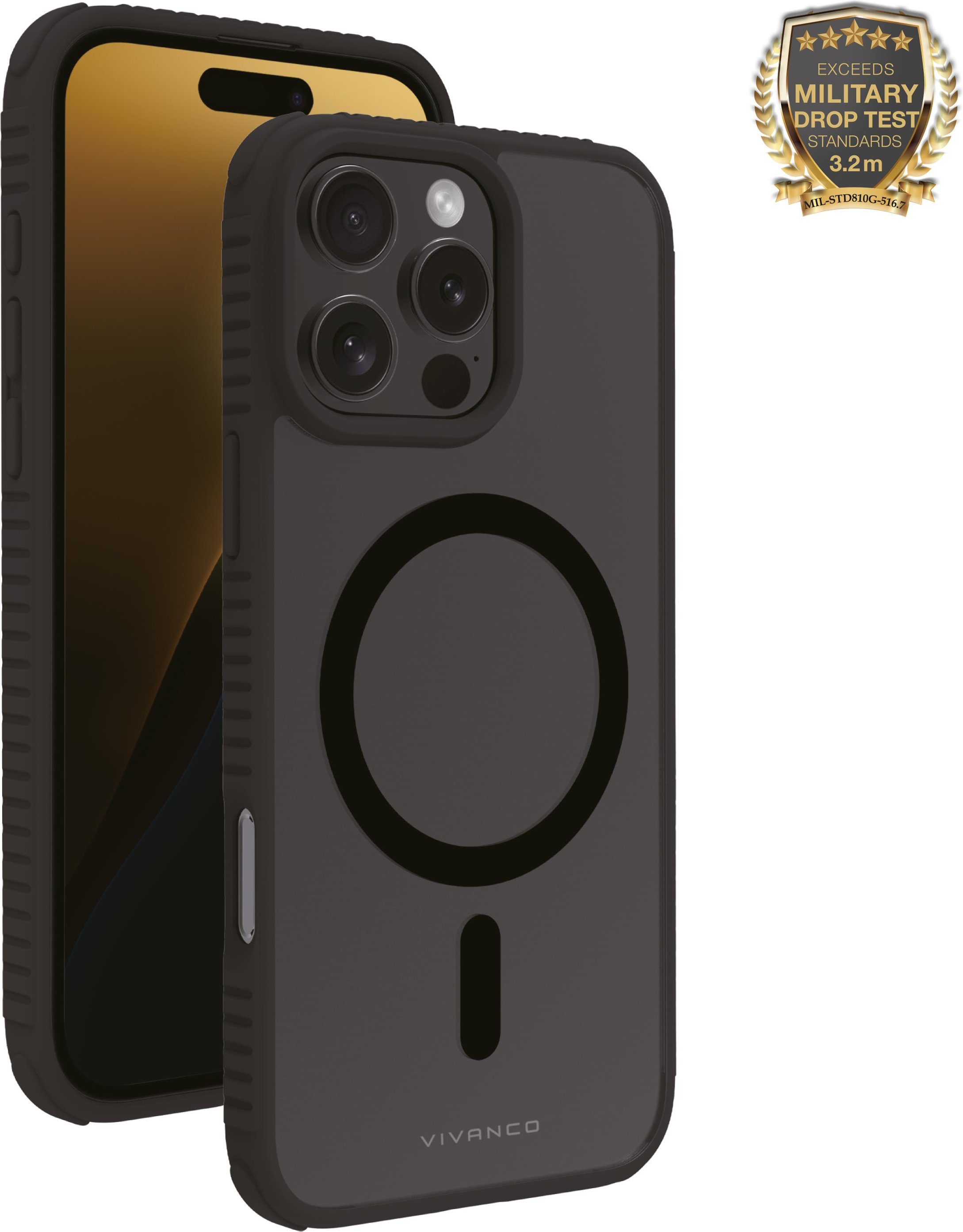 Mag Solid Elite, 360° Anti Shock Cover für iPhone 16 Pro Max, 3.2m Drop-Protection, MagSafe Support (64243) Handyhülle