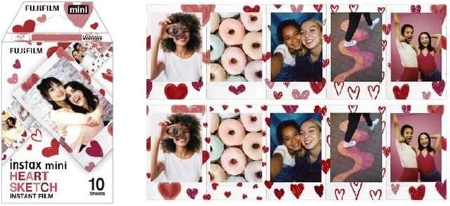 Colorfilm INSTAX mini Heart Sketch WW 1 Sofortbildkamera-Filme