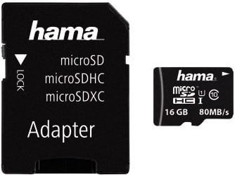microSDHC 16GB Class 10 UHS-I 80MB/s + Adapter/Mobile (00124138)