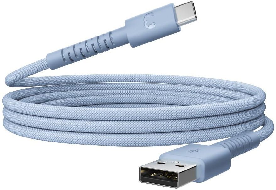 USB-A zu USB-C silikon geflochtenes Kabel"FlexWave" 2m, Vivid Blue (00231889)