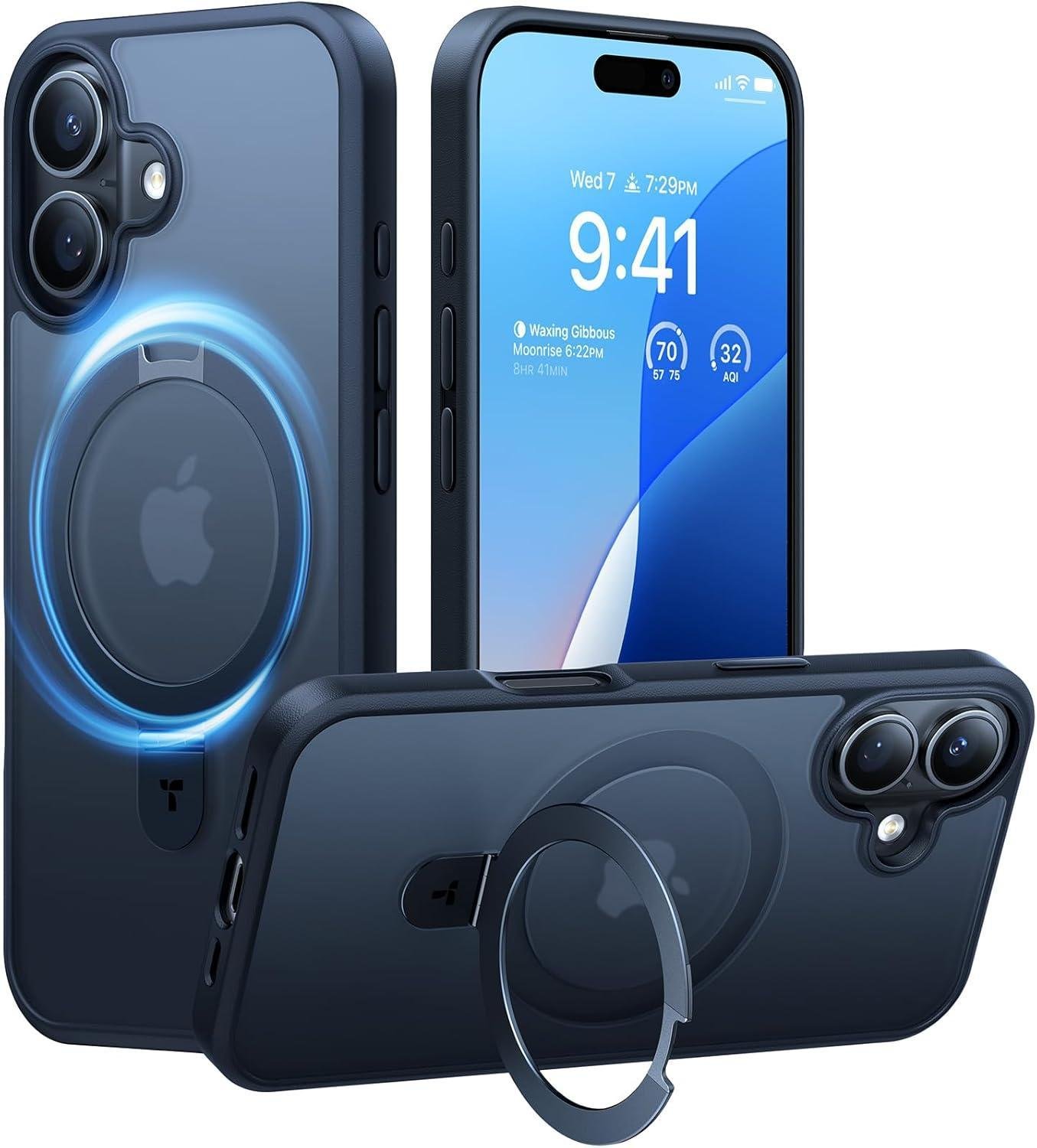 Ostand Series für iPhone 16 Black Handyhülle