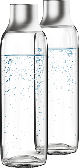 Glasflasche für sodaTRIO Wassersprudler (1l), 2er Pack – elegante Wasserflaschen