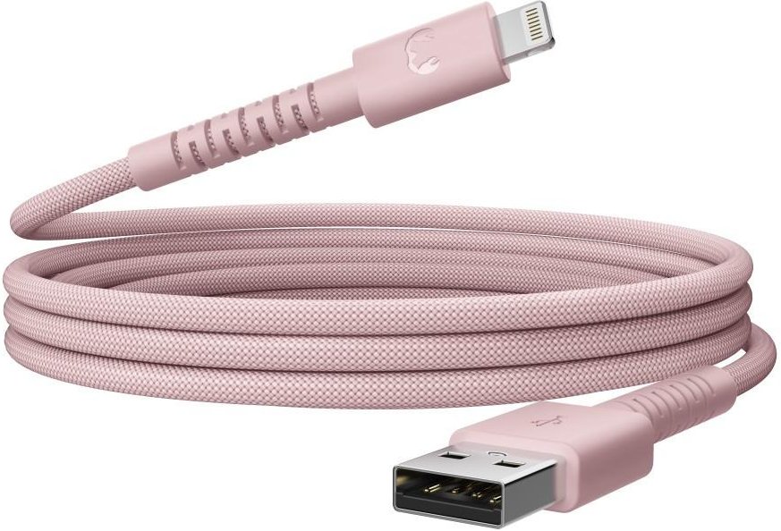 USB-A zu Lightning silicone geflochtenes Kabel "FlexWave" 2m, Pastel Pink (00231878)