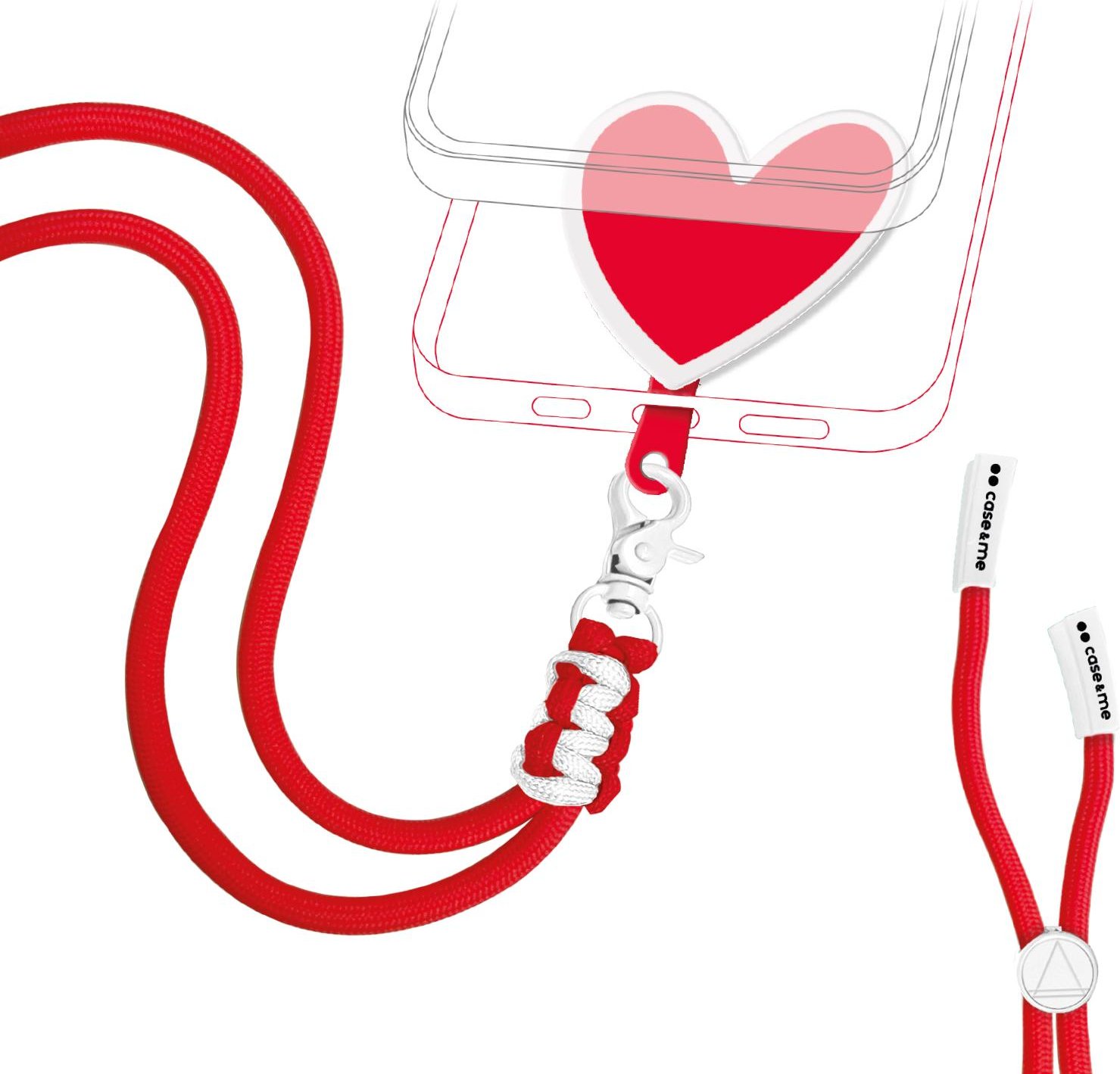 Universal-Smartphone-Halsband in Herzform Red