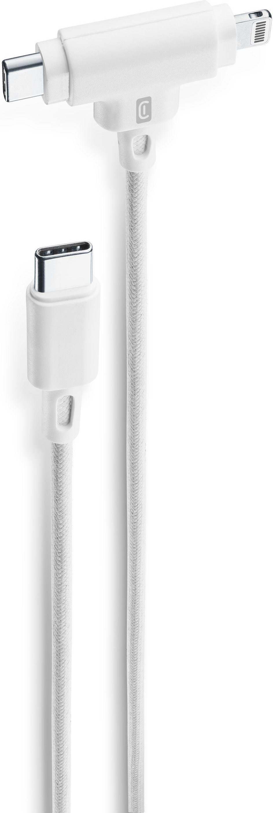 Dual Power Data Cable 1,5 m USB Typ-C/ Typ-C/ Lightning White (60790)