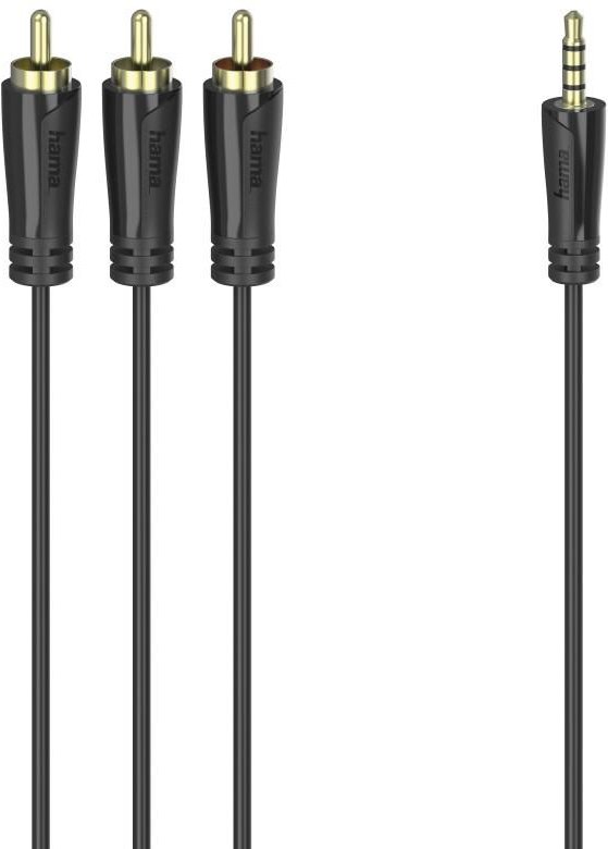 Verbindungskabel, 3,5-mm-Klinken-Stecker 4-pol. - 3 Cinch-Stecker, 1,5 m (00205154)