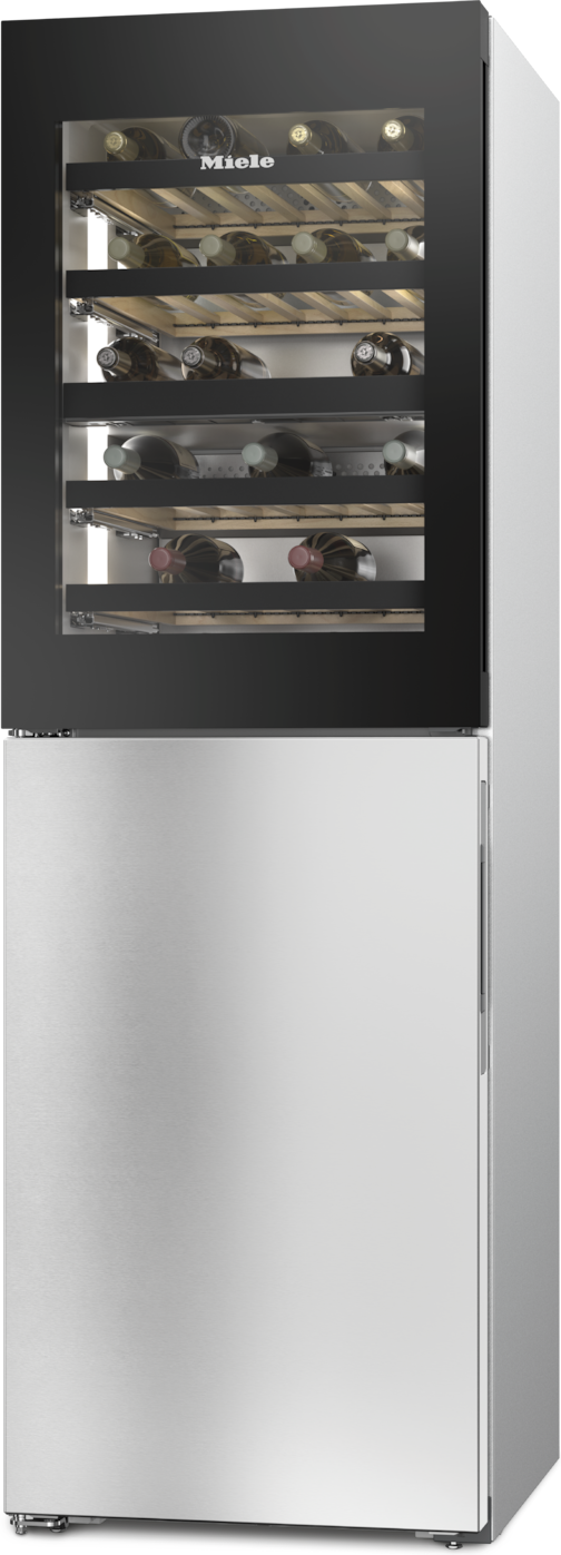 KWNS 4784 DE Edelstahl CleanSteel Wein-Gefrierkombination