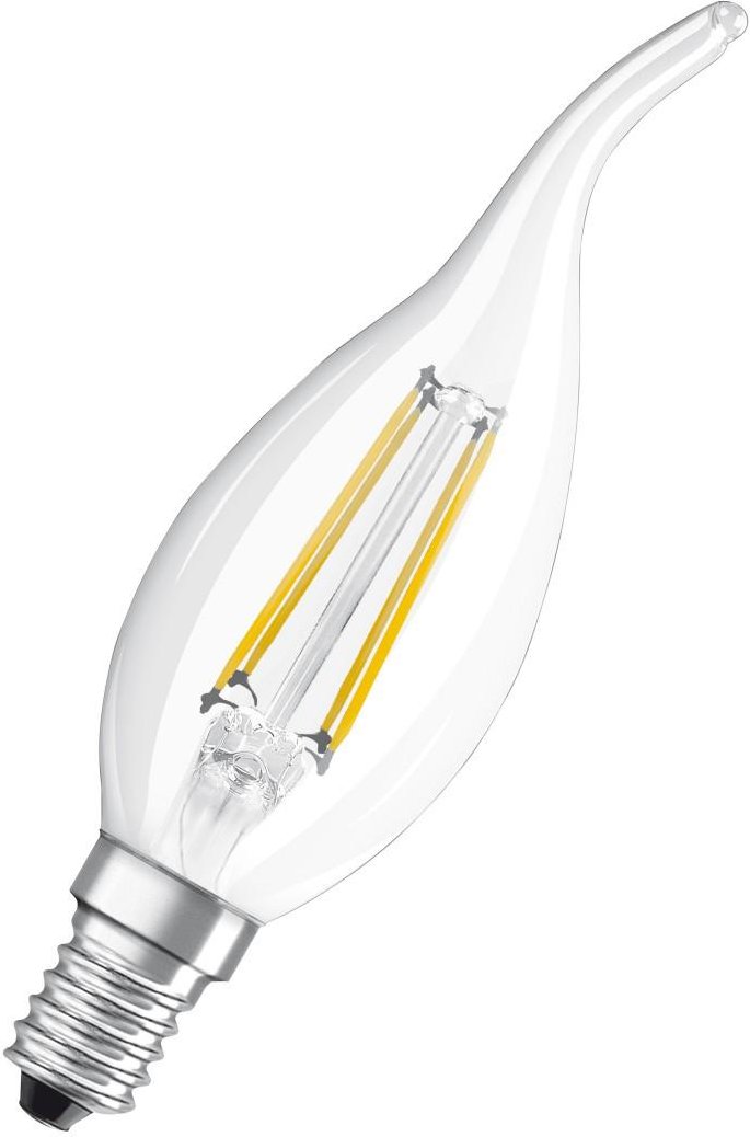 LED-Lampe "Retrofit Classic B", Kerzen Windstoß, 4W, E14, Warmweiß, klar (00215273)