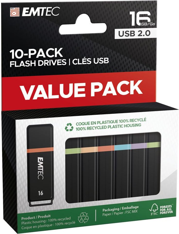 K100 USB 2.0 Mini Box 10er-Pack USB-Sticks