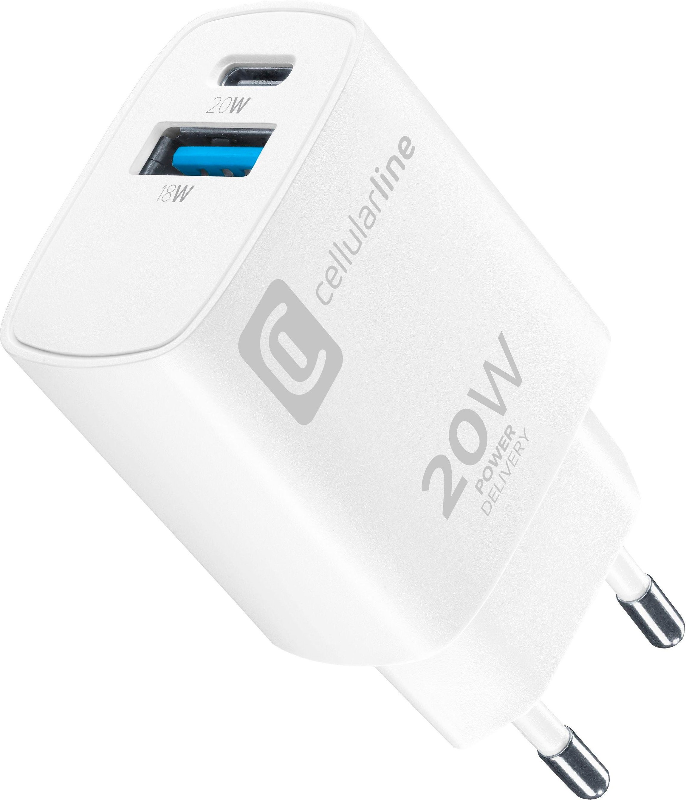 Dual Port Travel Charger Apple PD 20W White (60785) Ladegerät (USB-A + USB-C)