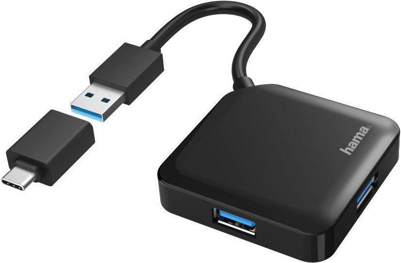 USB-Hub, 4 Ports, USB 3.2 Gen1, 5 Gbit/s, inkl. USB-C Adapter (00200116)