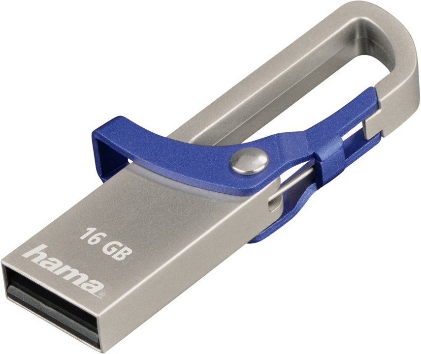 USB-Stick "Hook-Style", USB 2.0, 16 GB, 15MB/s, Blau (00123920)