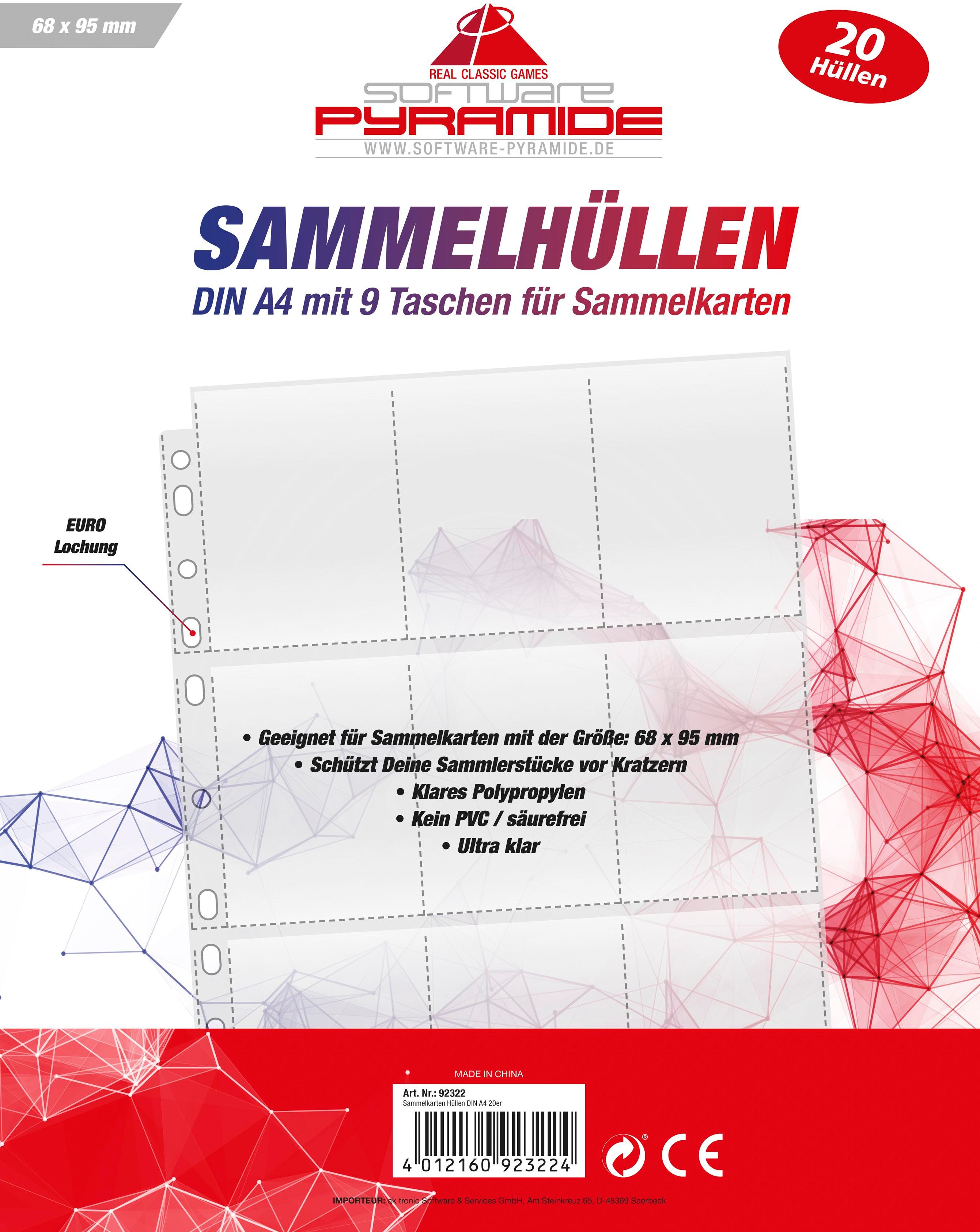 Sammelkarten Hüllen DinA4 20er