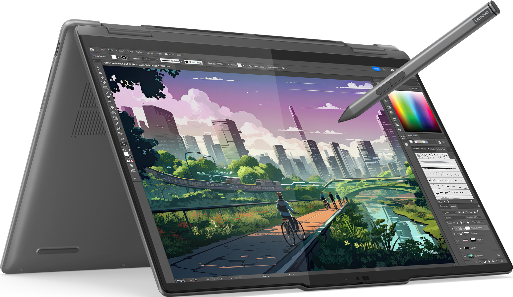 Yoga 7 2-in-1 14AHP9, Grau, 14 Zoll, Touch, WUXGA, OLED, AMD Ryzen 5 8640HS, 16 GB, 1 TB M.2 SSD