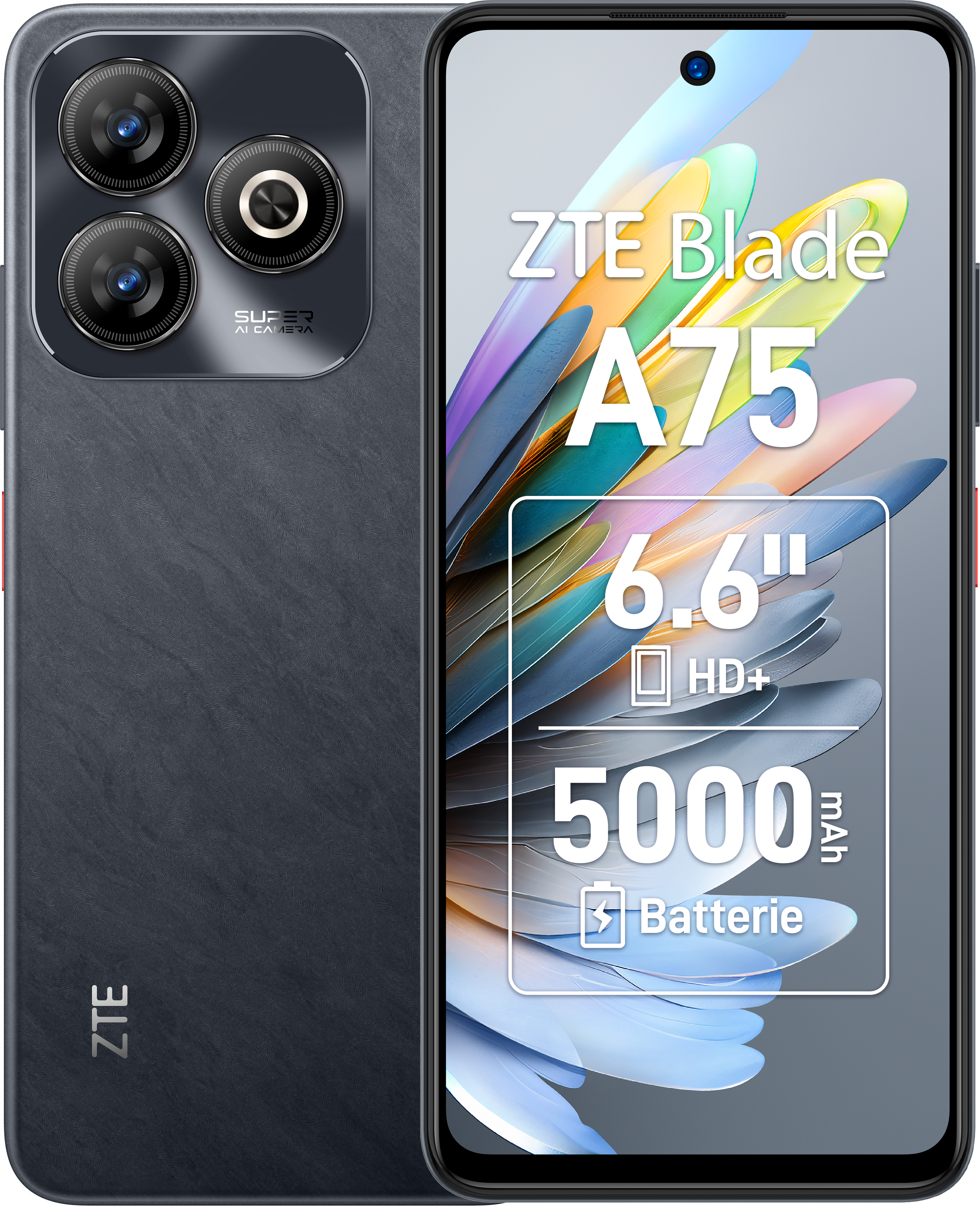 Blade A75 4GB + 128GB Black Smartphone