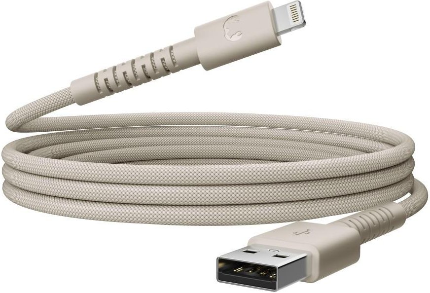 USB-A zu Lightning silicone geflochtenes Kabel "FlexWave" 2m, Silky Sand (00231877)