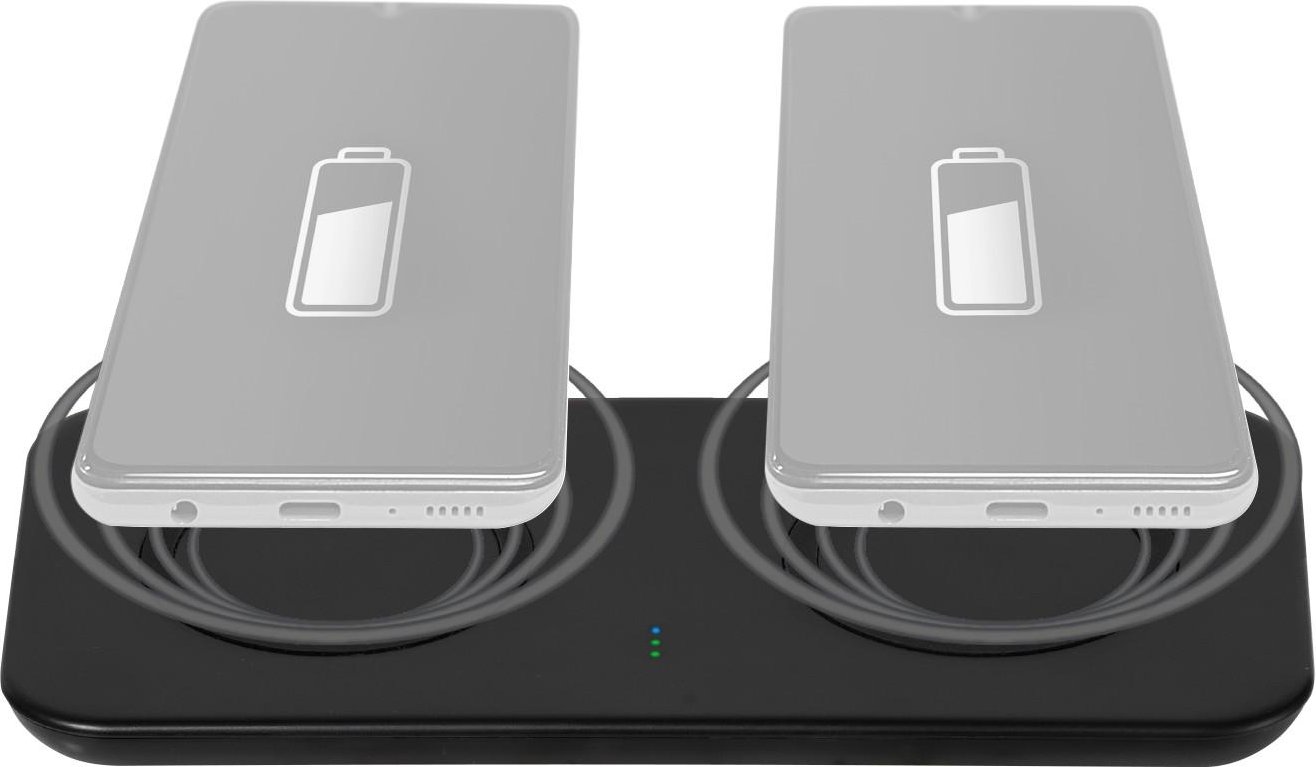 Dual Wireless Fast Charger, induktives QI Ladepad, USB Type-C™, 2x 10W (61339)