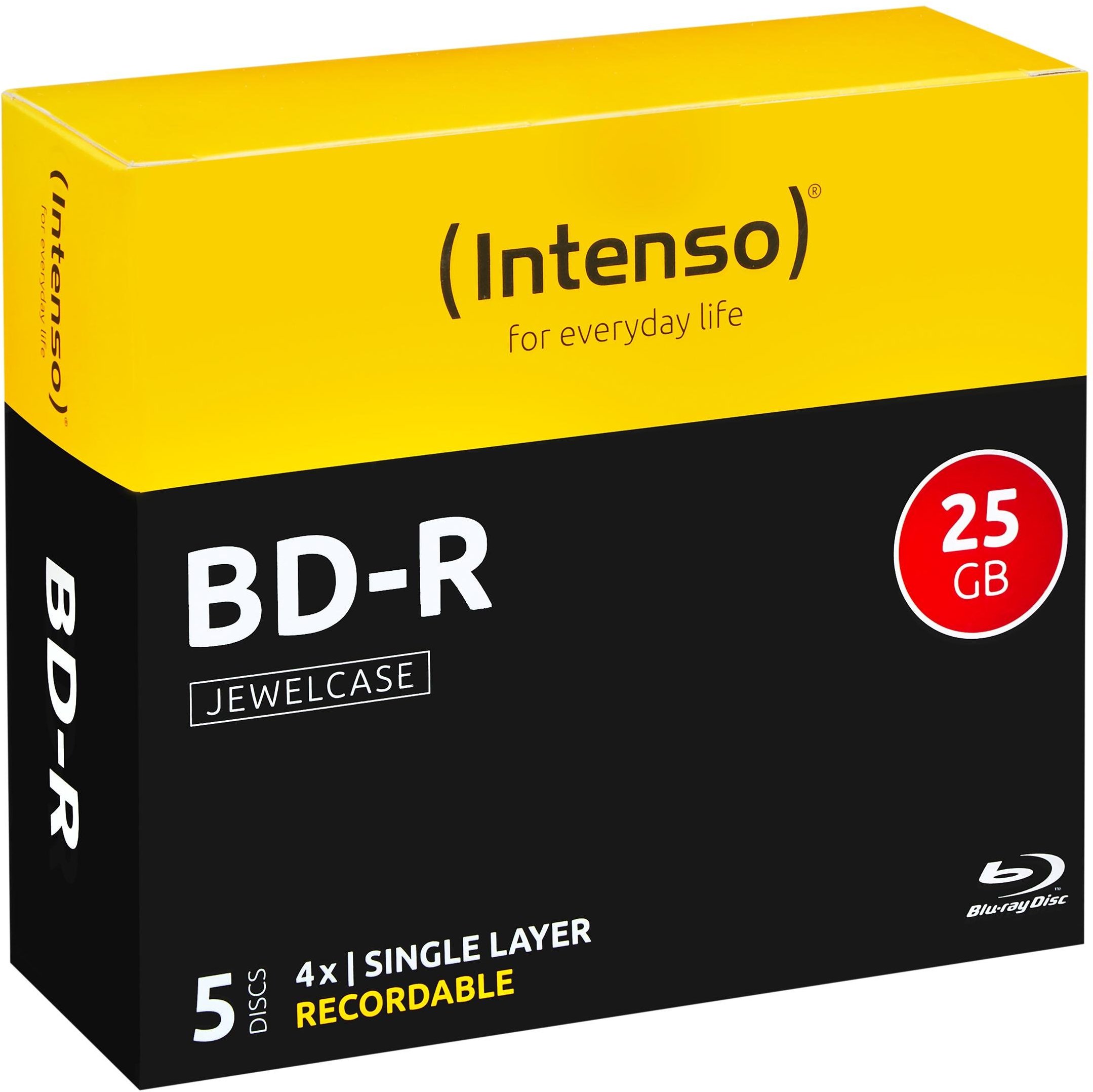 BD-R, 25GB, 4x, 5er Jewel Case Blu-Ray-Rohlinge