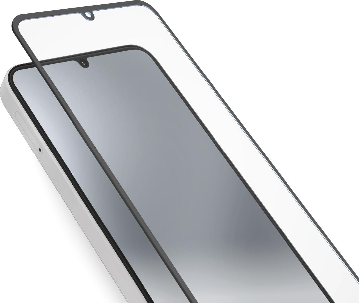 Glas Displayschutz Full Cover für Samsung A07, Schwarz