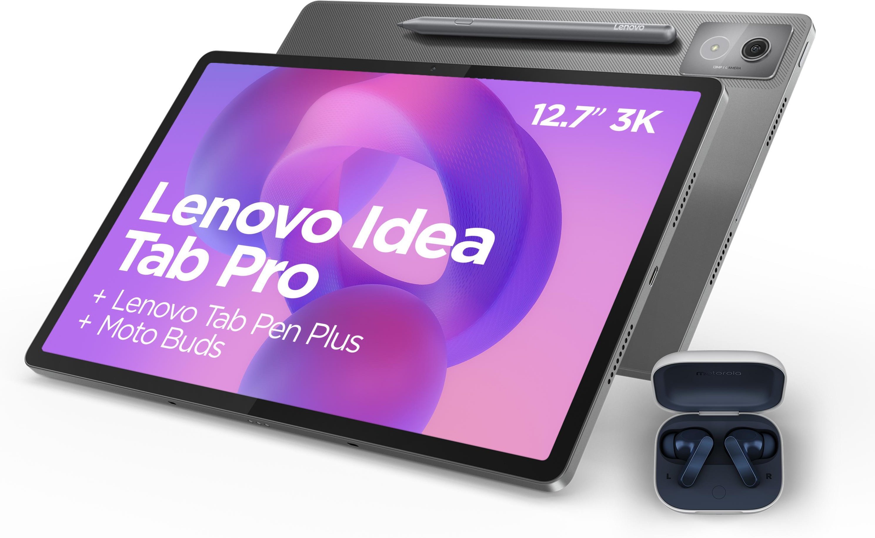 Idea Tab Pro + Stift + Moto Buds, Luna Grey, 12,7 Zoll, MediaTek Dimensity 8300, 8 GB, 128 GB UFS