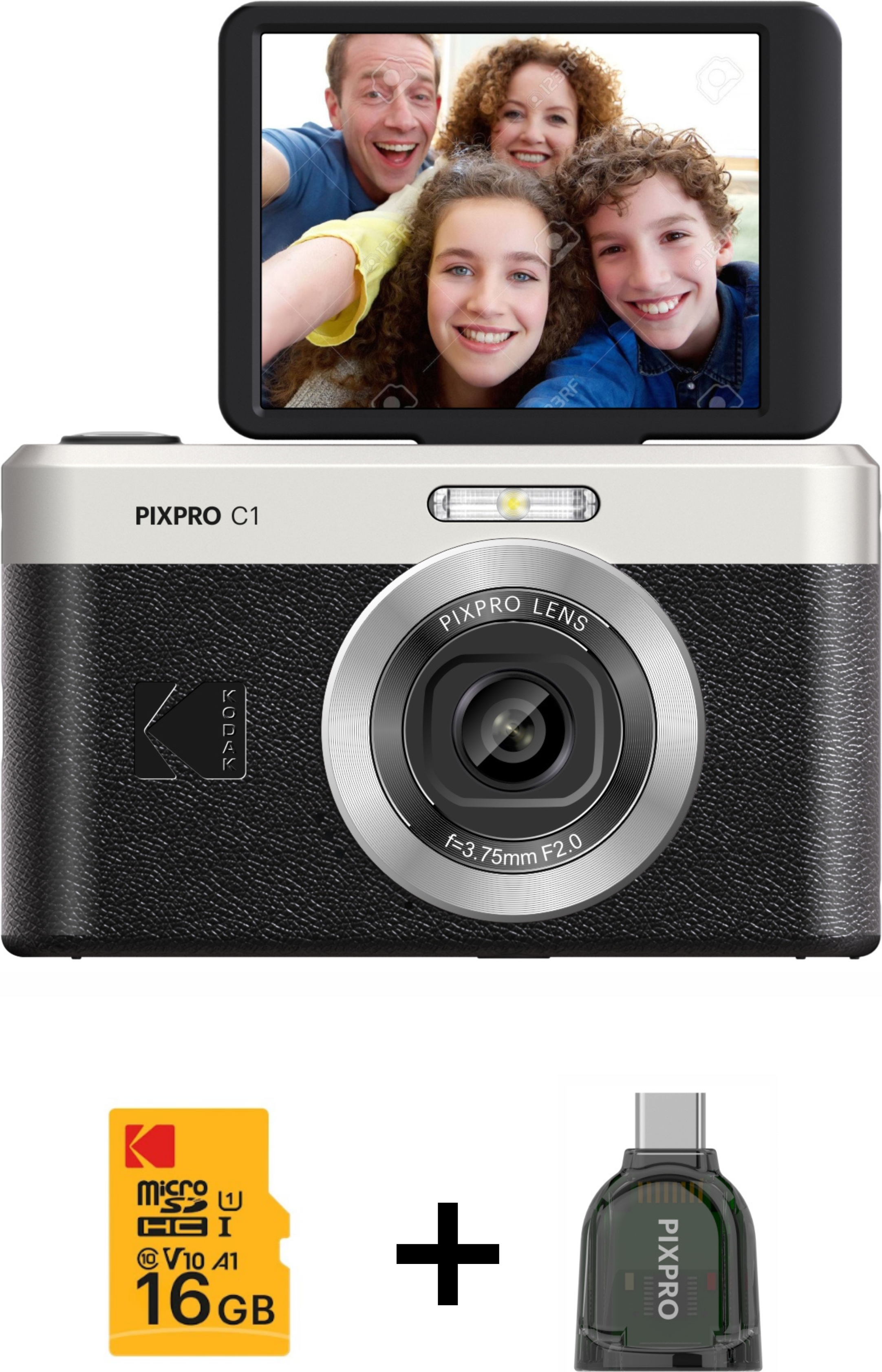 Pixpro C1 schwarz Kit Kompaktkamera