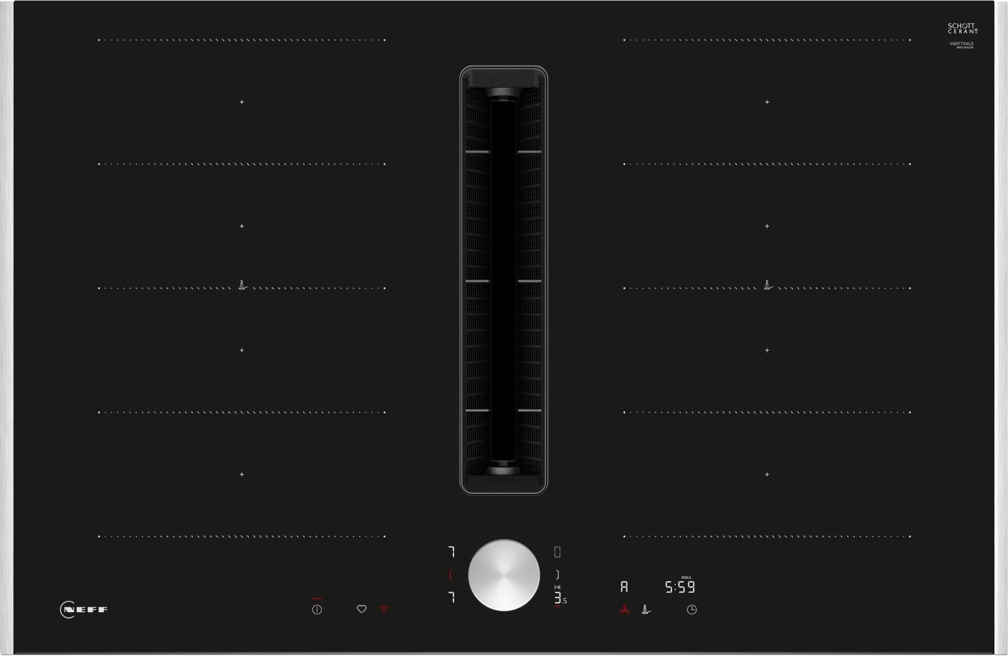 V68TTX4L0 N90 Induktionskochfeld mit Dunstabzug