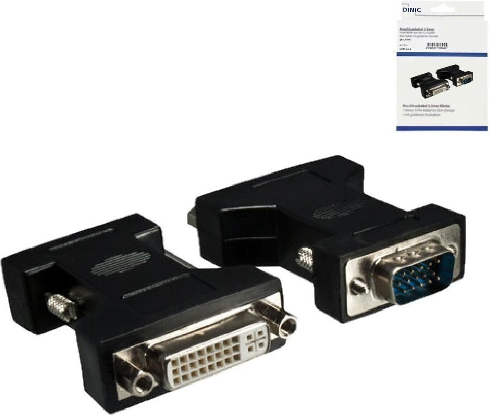 Monitor Adapter VGA Stecker auf DVI-I Buchse, schwarz
