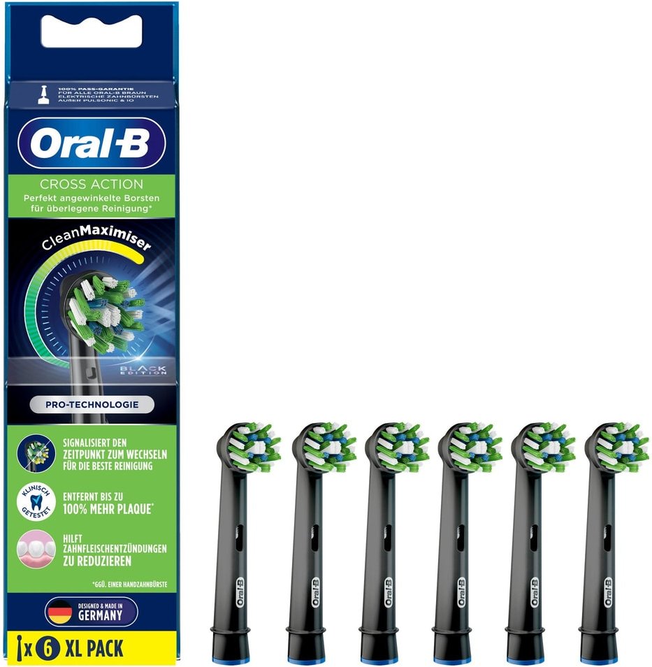 Aufsteckbürsten CrossAction Black Edition, 6 Stück