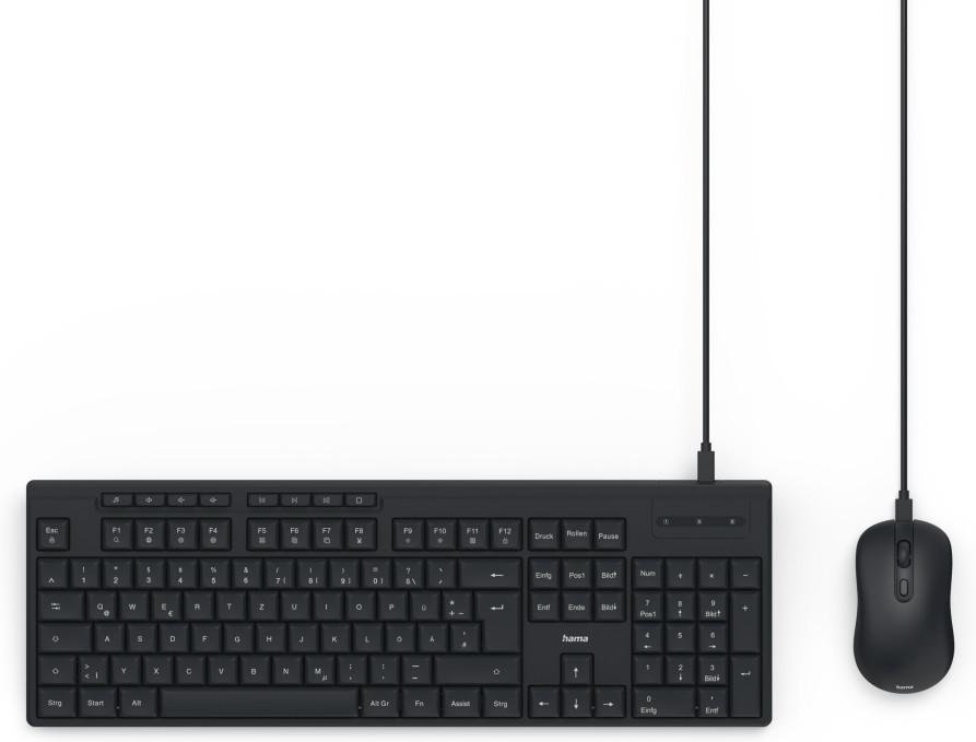 Thumbnail - USB-Tastatur-Maus-Set "CKM-200", kabelgebunden, Media-Tasten, SW, QWERTZ DE (00173054)