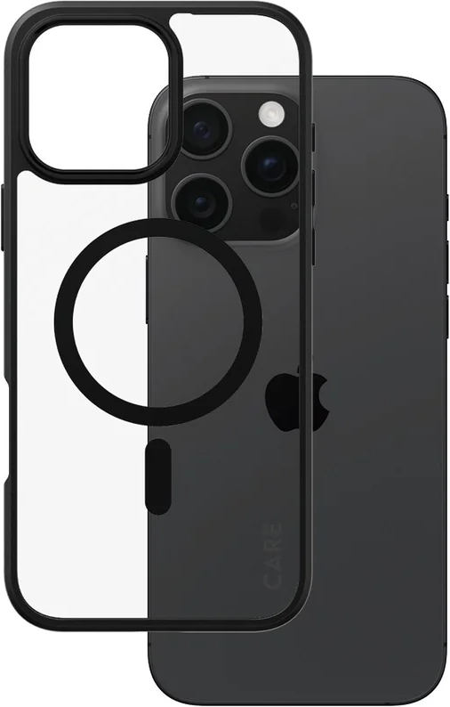 Thumbnail - CARE by PanzerGlass® Flagship Case Transparent Urban Combat Black Frame & MagSafe für iPhone 16 Pro