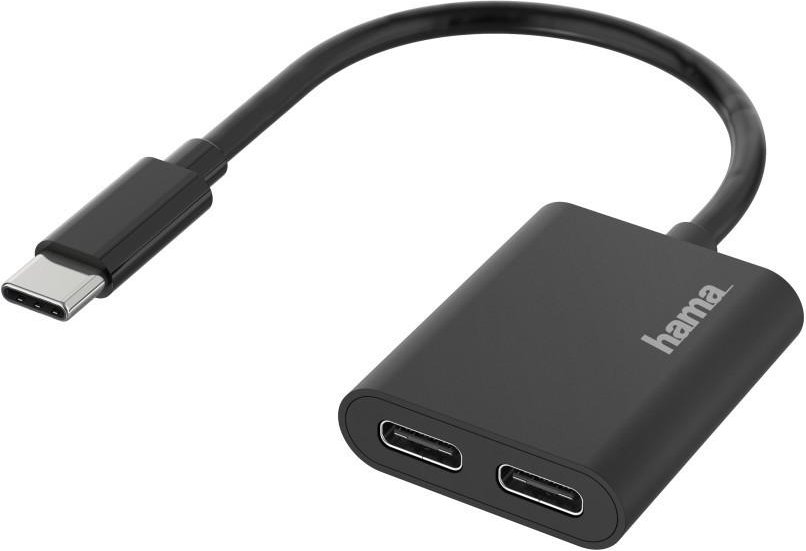 Audio-Adapter, 2in1, USB-C-St. - 2x USB-C-Buchse, Audio + Laden (00200321)