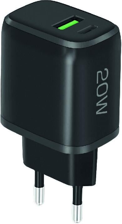 USB Typ-C/USB-A Schnell-Reiselader SPEED TWO 20 Watt Black