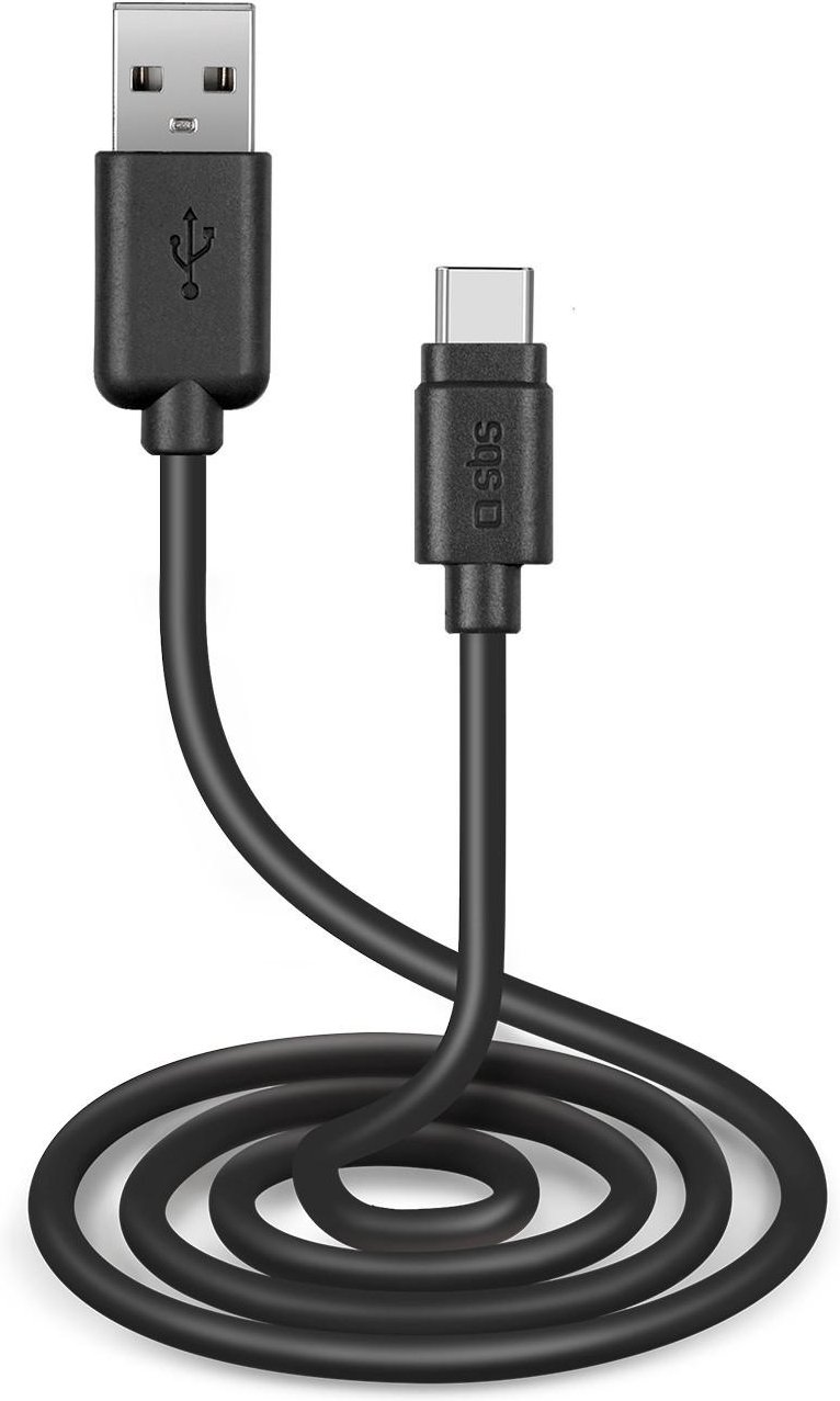 Daten- und Ladekabel, USB-A auf USB-C, 3 m, Schwarz