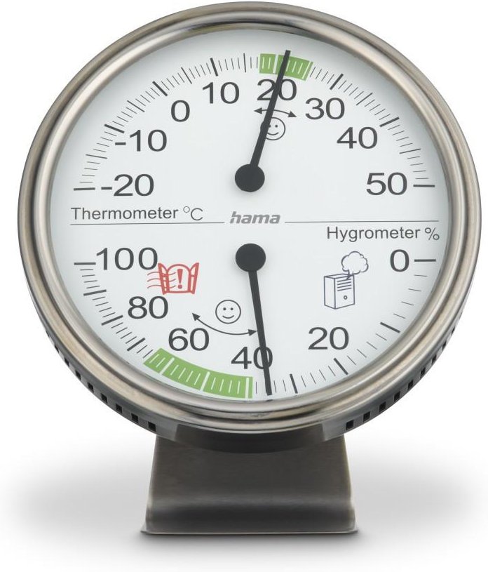 Thermometer und Hygrometer "Tahiti", Ø 11 cm, Silber (00222207)