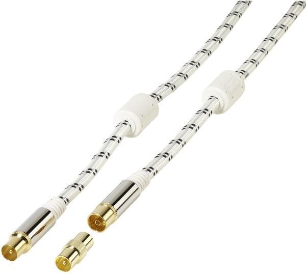 Thumbnail - HQ Antennenkabel 120 dB, vergoldet mit hochwertiger Nylonummantelung, 1,5m (48144)