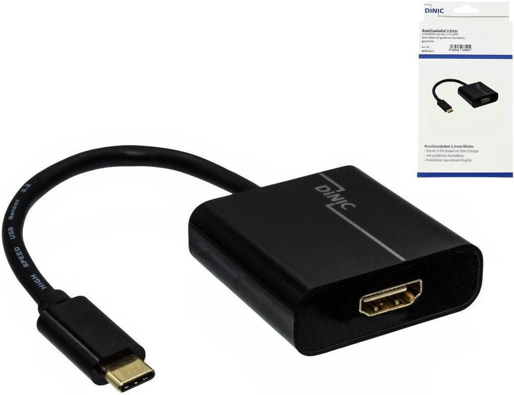 Adapter, USB-C-Stecker auf HDMI-Buchse, 4K, 60 Hz, Schwarz