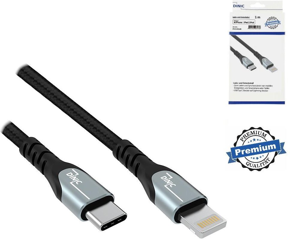 USB-C auf Lightning Sync- und Schnellladekabel, 2 m, Schwarz