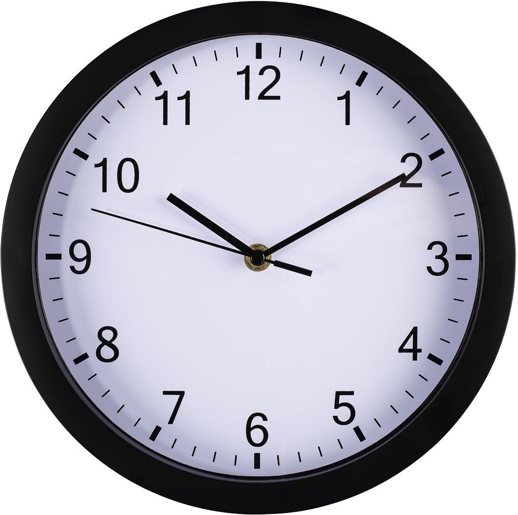 Wanduhr "Pure", Ø 25 cm, geräuscharm, Schwarz (00186338)